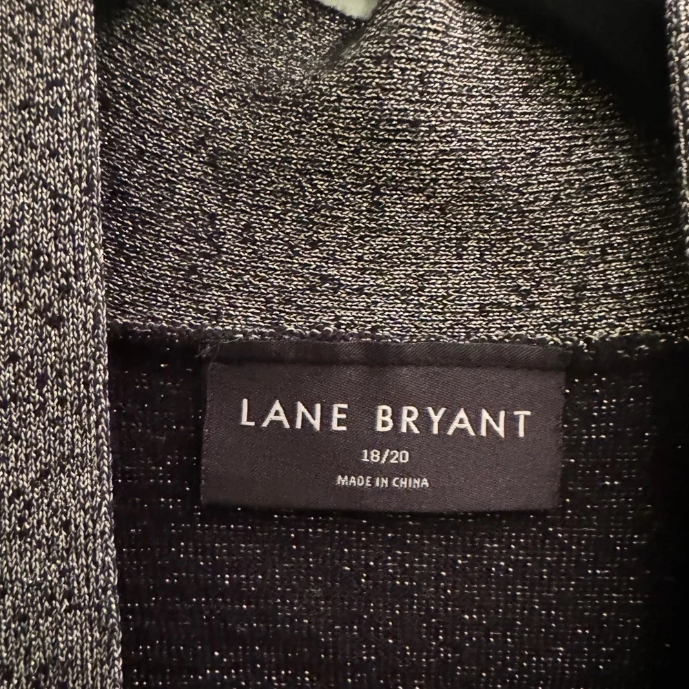 LANE BRYANT Grey Silver Classic Tie-Front Shine Sparkle Cardigan 18/20 2X